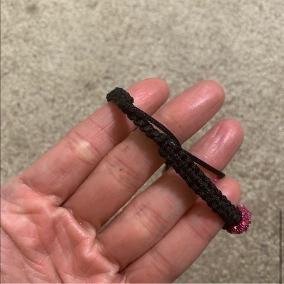 Pink and Black Sparkly Cross Adjustable Bracelet - Picture 5 of 5